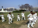 Schoolchildren parading 